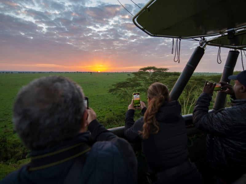 Fotografare in mongolfiera è di solito fondamentale mentre si fotografa il Serengeti