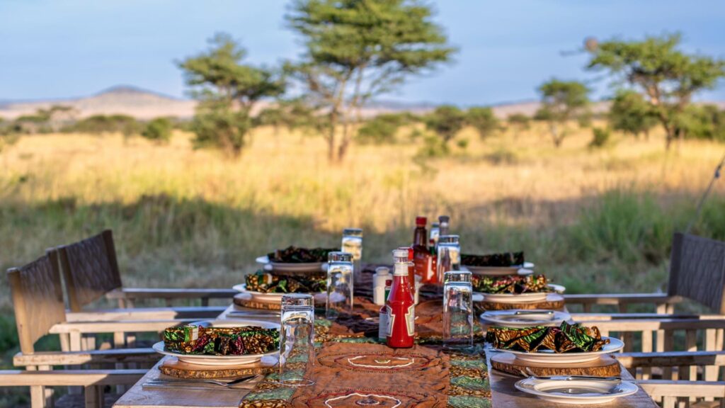 Bush breakfast setup