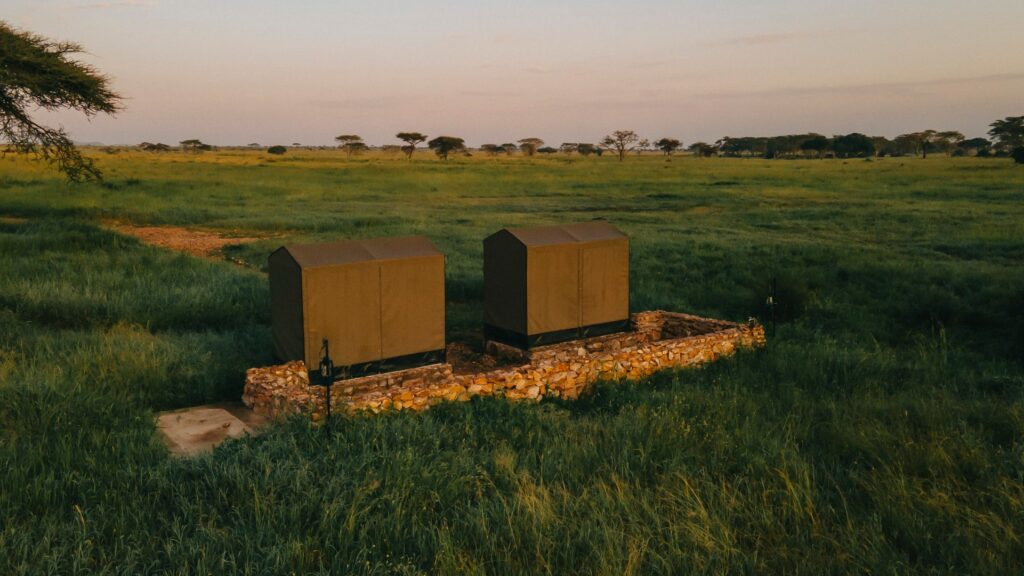 Both male and female urinals (loo with a view)