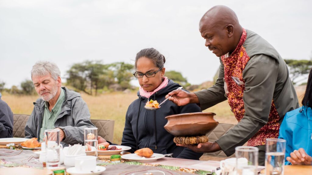 Highly skilled chefs serving during Bush Lunch